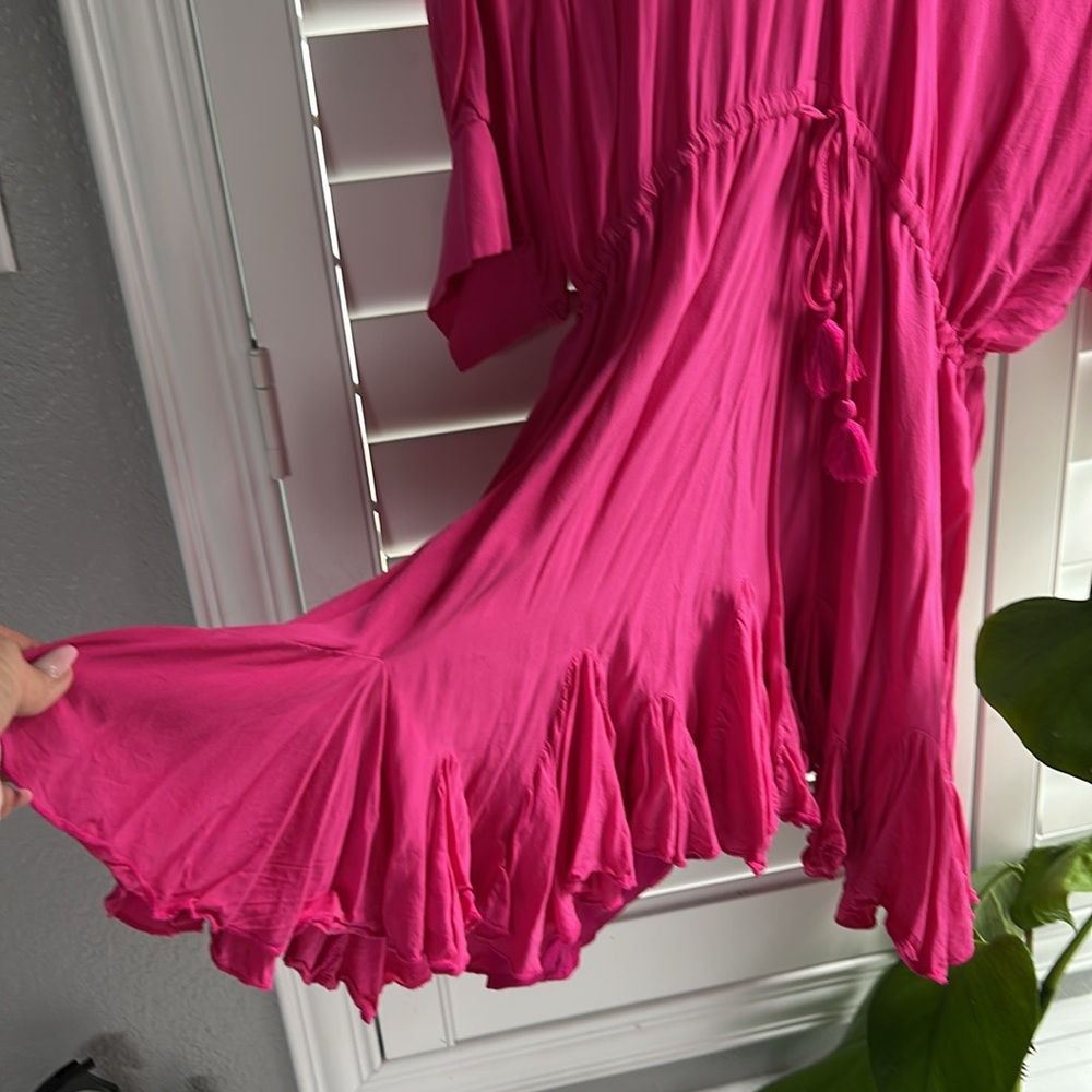 🩷EUC Aakaa vibrant pink mini dress/beach cover-up. - Picture 3 of 3